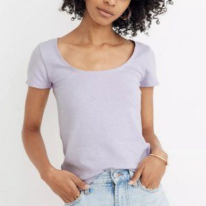 MADEWELL LAVENDER SHORT SLEEVE SCOOPNECK BABY TEE TOP